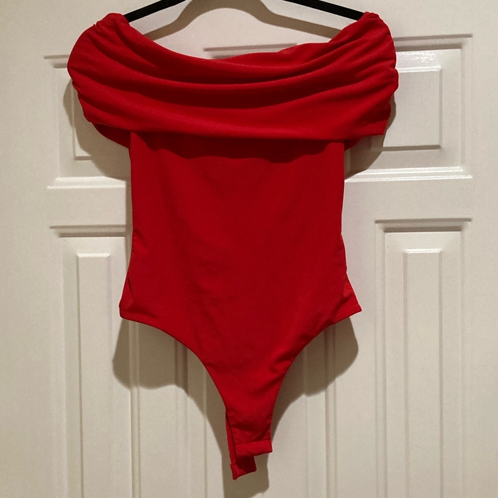 AFRM nwot red off shoulder bodysuit